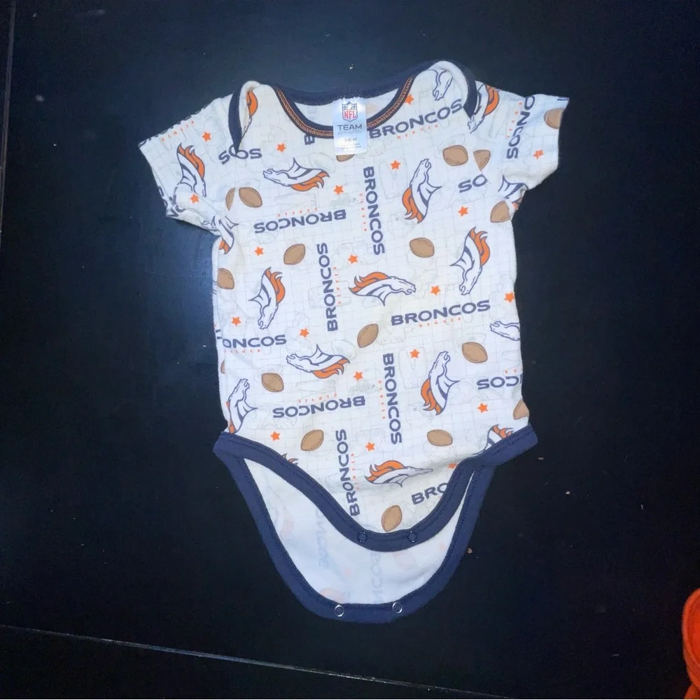 NFL Broncos Baby Bodysuit Duo in Orange and White